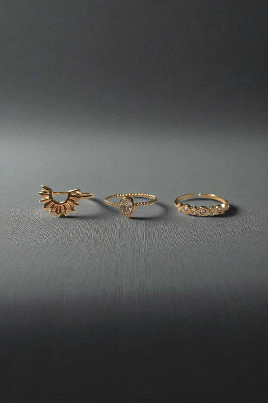 Ensemble de 3 bagues superposables