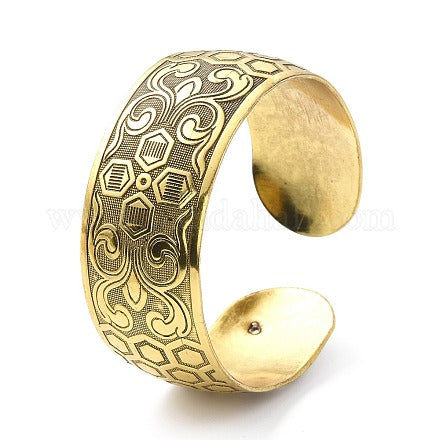 Bracelet manchette Dorée Gravée Style Ethnique/Vintage